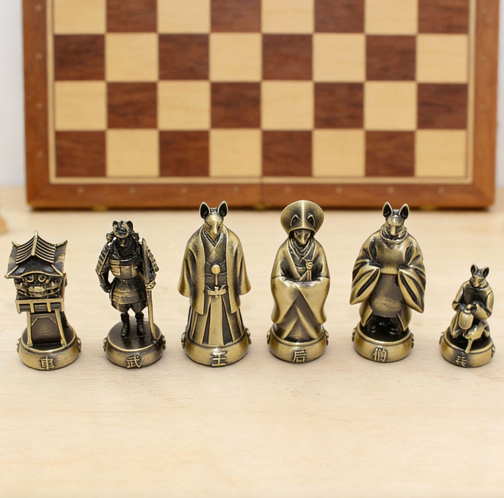 Antique Custom Brass Metal Chess Set