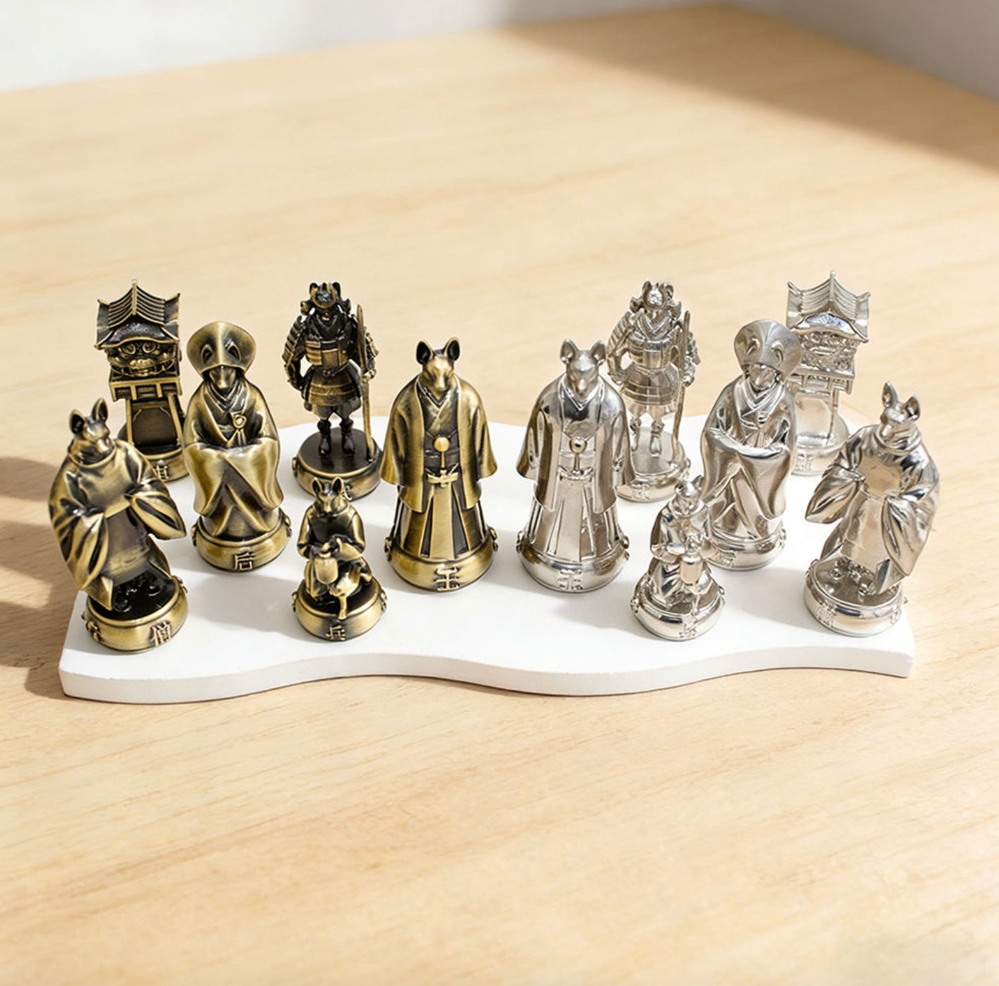 Antique Custom Brass Metal Chess Set