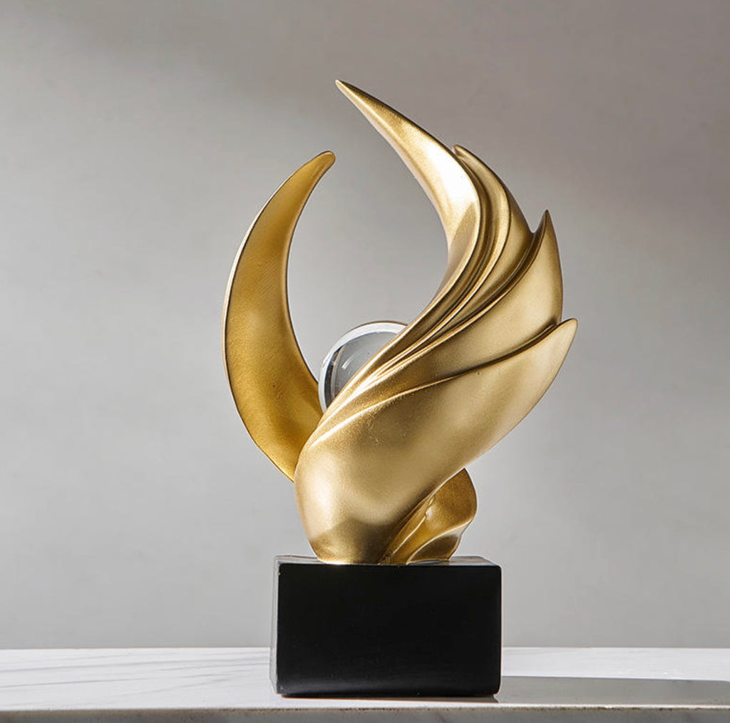 Resin Abstract Art Hand-Painted Desktop Sculpture